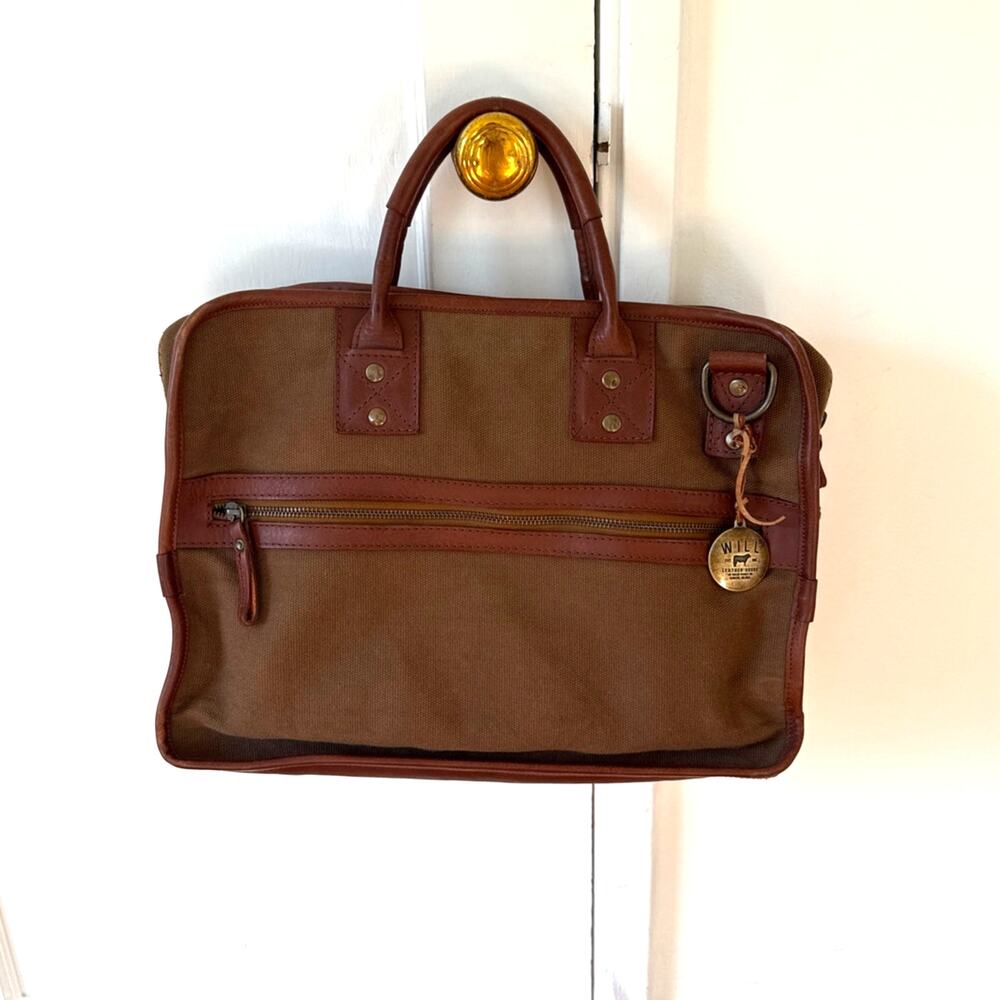 Will Leather Goods Aldridge Briefcase in Tobacco Brown